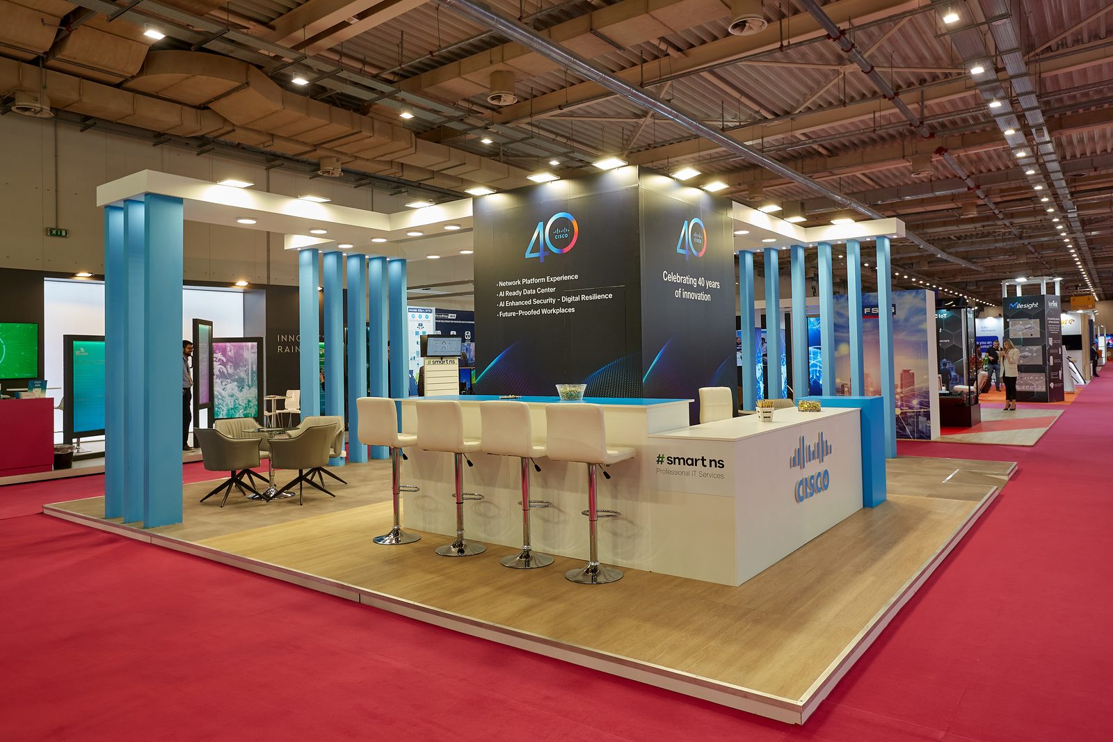 Εκθεσιακό περίπτερο Cisco στο Beyond 2025, κατασκευή Apstage