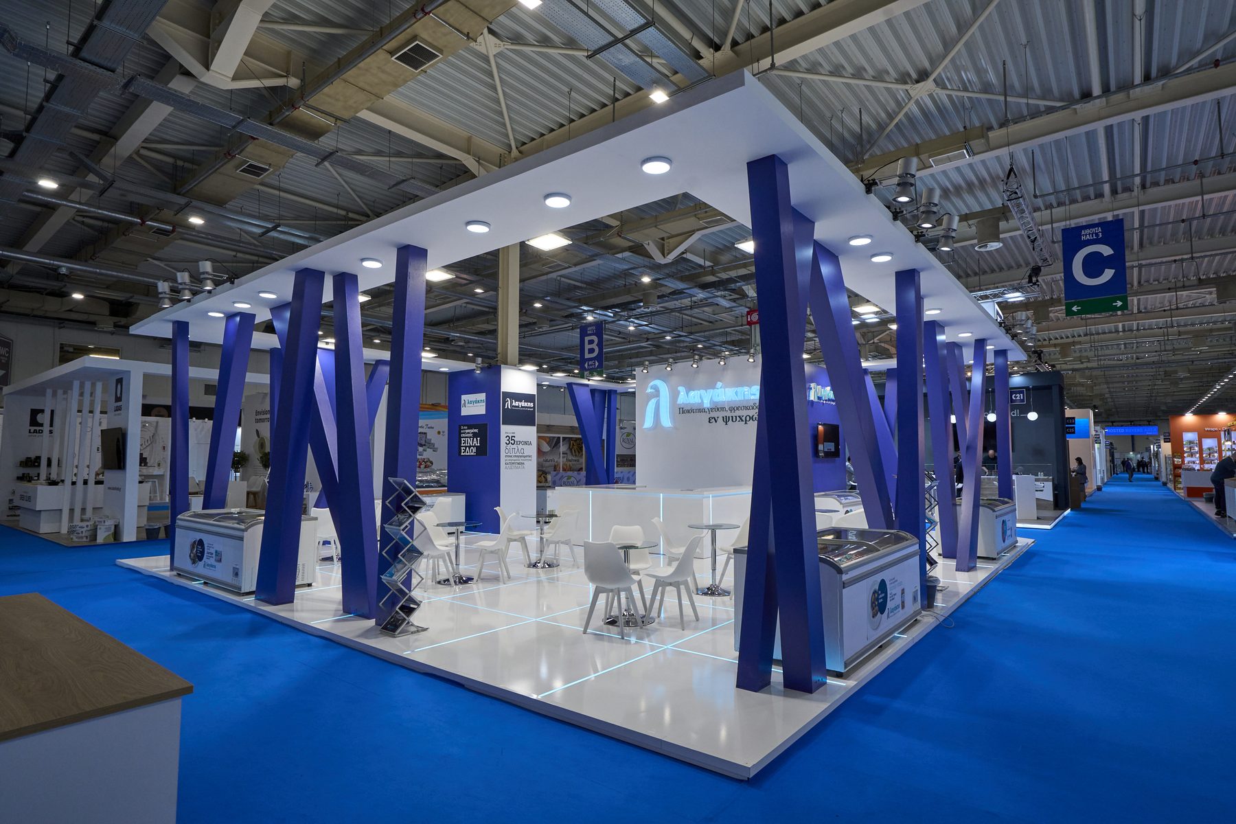 Εκθεσιακό περίπτερο Λαγάκης στη FOOD EXPO 2023, κατασκευή Apstage